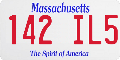 MA license plate 142IL5