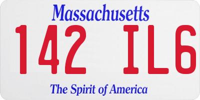 MA license plate 142IL6