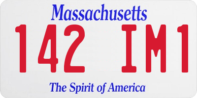 MA license plate 142IM1