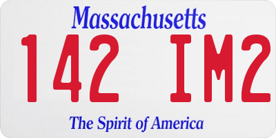 MA license plate 142IM2