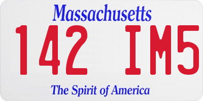 MA license plate 142IM5