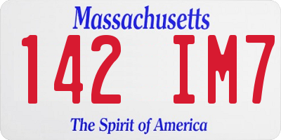 MA license plate 142IM7