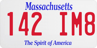 MA license plate 142IM8