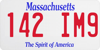 MA license plate 142IM9