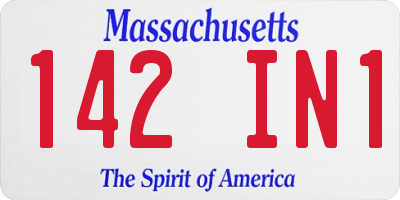 MA license plate 142IN1
