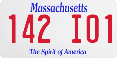 MA license plate 142IO1