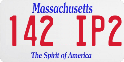 MA license plate 142IP2