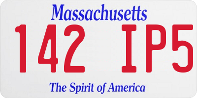 MA license plate 142IP5