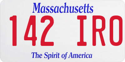 MA license plate 142IR0