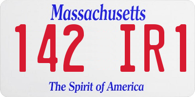 MA license plate 142IR1