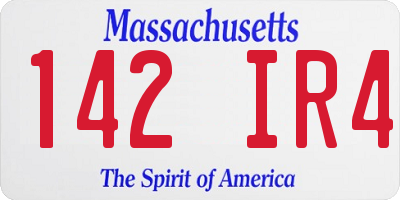 MA license plate 142IR4