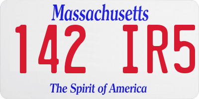 MA license plate 142IR5