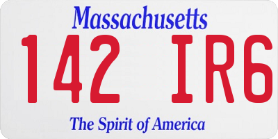 MA license plate 142IR6