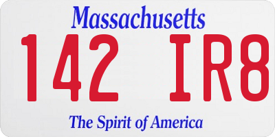 MA license plate 142IR8