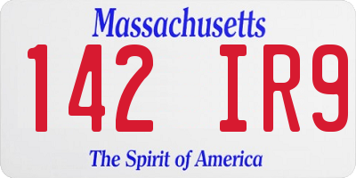MA license plate 142IR9