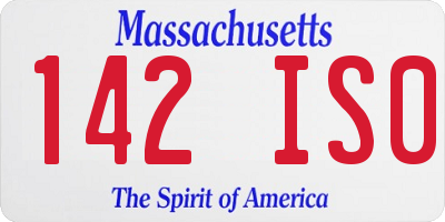 MA license plate 142IS0