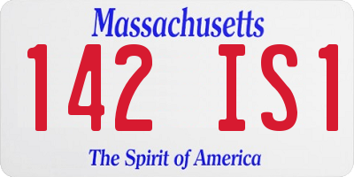 MA license plate 142IS1