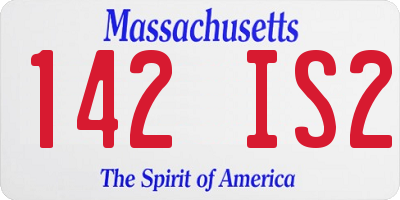 MA license plate 142IS2