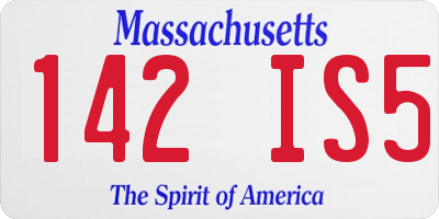 MA license plate 142IS5