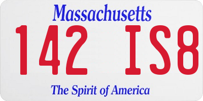 MA license plate 142IS8