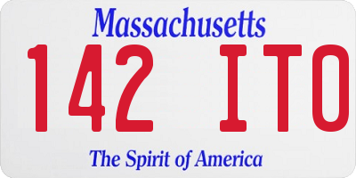 MA license plate 142IT0