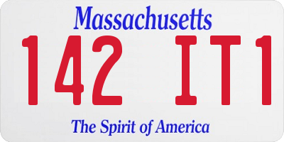 MA license plate 142IT1