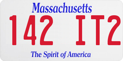MA license plate 142IT2