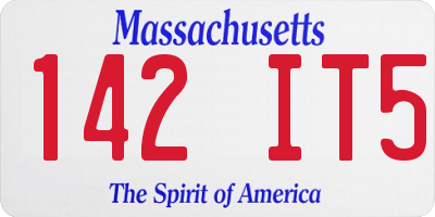 MA license plate 142IT5