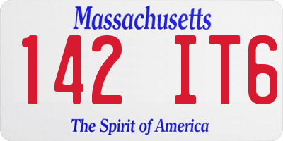 MA license plate 142IT6