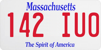 MA license plate 142IU0