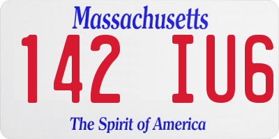 MA license plate 142IU6