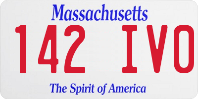 MA license plate 142IV0