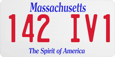 MA license plate 142IV1