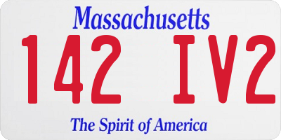 MA license plate 142IV2