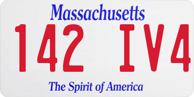 MA license plate 142IV4