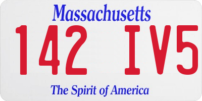 MA license plate 142IV5