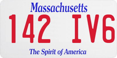 MA license plate 142IV6