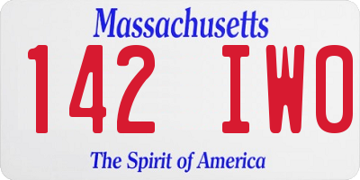 MA license plate 142IW0
