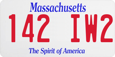MA license plate 142IW2