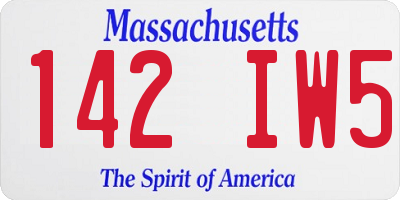 MA license plate 142IW5