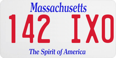 MA license plate 142IX0