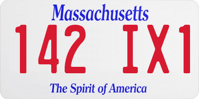 MA license plate 142IX1
