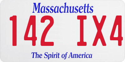MA license plate 142IX4