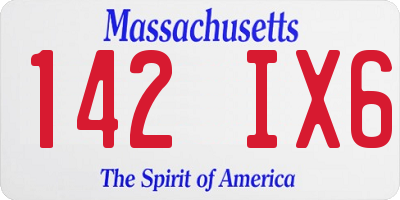 MA license plate 142IX6