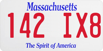 MA license plate 142IX8