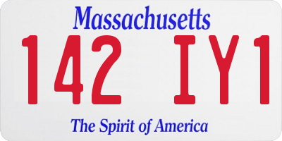 MA license plate 142IY1