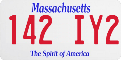 MA license plate 142IY2