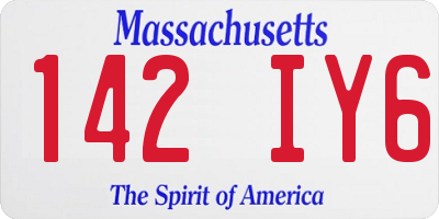 MA license plate 142IY6