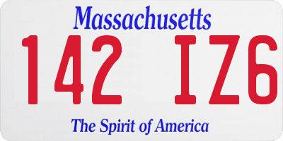 MA license plate 142IZ6