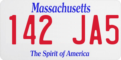 MA license plate 142JA5
